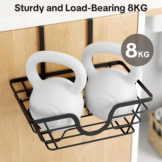 TIDIIABODE Pot Lid Organizer 2 Pack, Adjustable Kitchen Pot Lid Holder Inside Cabinet, Kitchen Cabinet Organizer Hanging for Food Storage Container, Pot, Pan Lid & Bakeware, Black