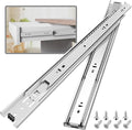 1 Pair Full Extension Ball Bearing Drawer Slides 8 10 12 14 16 18 20 22 24 Inch 100 LB Load Capacity Side Mount File Cabinet Rails Dresser Metal Runner Trash Can Kitchen (16 inch, Silver)