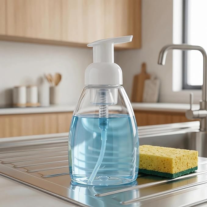 Bekith 12 Pack Foaming Soap Dispenser Pump Bottles, 8oz (250ml) Foaming Hand Soap Dispenser, Refillable Liquid Soap Foaming Dispenser, Empty Plastic Bottles for Kitchen, Bathroom, Commercial, Clear