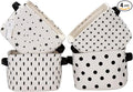Sea Team Collapsible Small Canvas Fabric Storage Basket with Handles, Square Mini Storage Box, Cube, Foldable Shelf Basket, Closet, Desk Organizer for Nursery, Home, Office (Set of 4) (Small, Black)