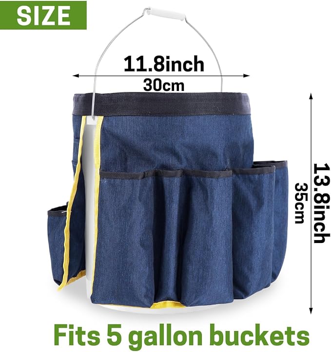 Bucket Tool Organizer, 5 Gallon Garden Tool Bucket Organizer, Bucket Tool Caddy Organization for Garden, Construction, Carpenter, Electrician, Builder