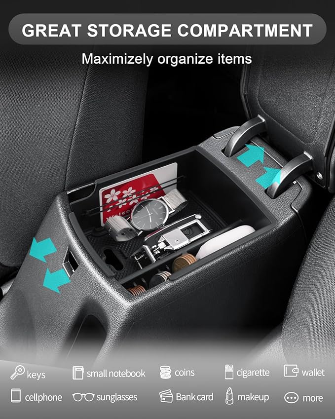 CDEFG for 2025 2026 Hyundai Venue Center Console Organizer Tray for Hyundai Venue 2020-2025 2026 Accessories Middle Organizer Armrest Storage Box Arm Rest Insert Tray