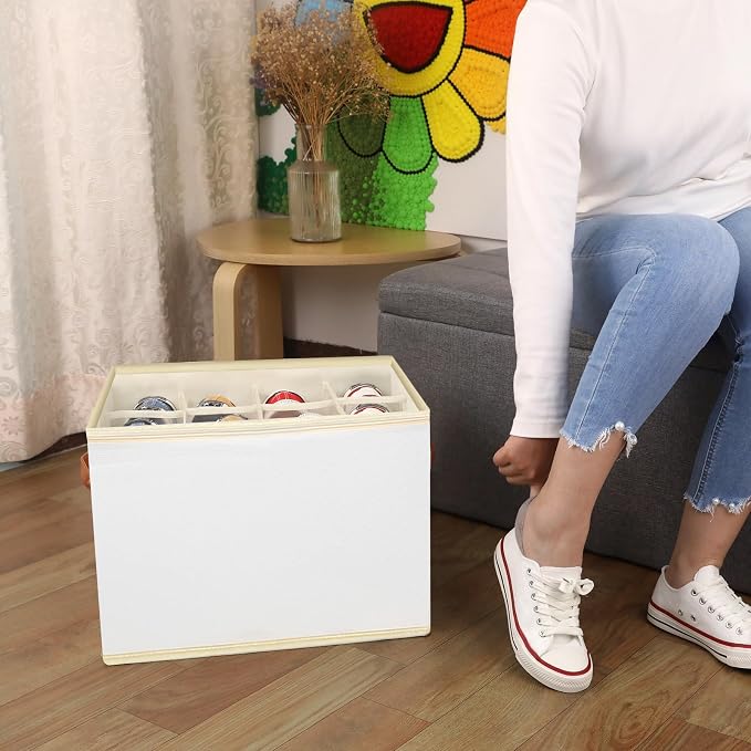 Patinao Shoe Storage Box Organizer for Closet - Space Saver Shoes Containers Bin with Clear Lids Stackable, Can Fit Ottoman, Foldable Shoe Rack Cabinet Cubby for Wardrobe (1 Pack)
