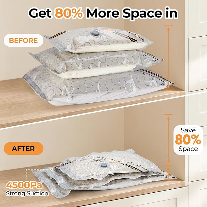 Rechargeable Wireless Pump Travel Storage Bags，10 Pack Storage Bags Vacuum Sealed，Travel & Home Organizer Set, Multi-Size Space-Saving Bags, Suitable Closet Luggage Bedding Clothing Storage
