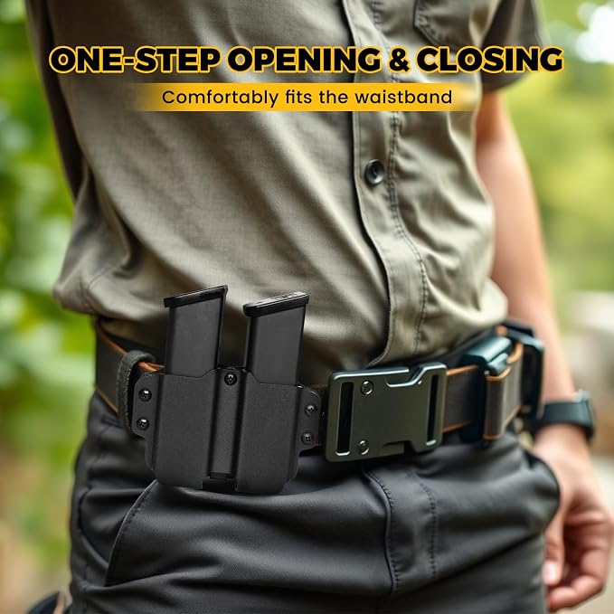 Kydex Magazine Holder,Forcenter OWB Double Magazine Pouch,Universal Magazine Holster for Glock/S&W/Ruger/Sig Sauer/Taurus/H&K/Springfield/CZ/1911 Mags