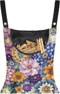 Mandara Boho Clothespin Bag Flowers Clothespin Bag for Clothesline Outdoor Clothespin Storage with Hanger Hook Clothespin Bags Hanging Outdoor Waterproof Clothespin Storage