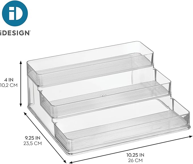 iDesign Nail Polish Organizer, 3-Tier Clear Display Stand | Holds up to 30 Bottles, Compact, For Countertop