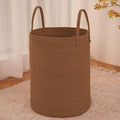 JMvicyroam Large Woven Laundry Basket Hamper,100L Cotton Rope Storage Bin for Blankets,Toys and Clothes,Decorative Tall Nursery Hamper for Living Room,Baby Nursery,Bathroom and Bedroom,Golden Jute