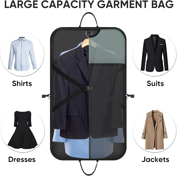 BALEINE Travel Garment Bag, Travel Suit Bag for Men, 42'' Waterproof Carry on Garment Bag for Hanging Clothes, Garment Duffel Bag for Travel Business (Mint Green)