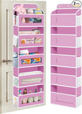 KYEVIS Over The Door Organizer, 5 Shelves Closet Door Hanging Organizer with 10 Mesh Pockets, Nursery Closet Organizer, Baby Essentials, Dorm Room Essentials for Girls