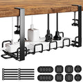 Cable Management Tray Under Desk 15.8'' - 4mm Wire Sturdy Cord Organizer for Desk Accessories - Cord Organization with Clamp No Drill - Standing Desk Accessories for Home Office