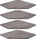 Homode Corner Shelf Wall Mount, Set of 4 Corner Floating Shelves with Cord Hole, Wall Shelf Organizer, Wood Hanging Storage Shelving for Bathroom Bedroom Kitchen, Rustic Grey