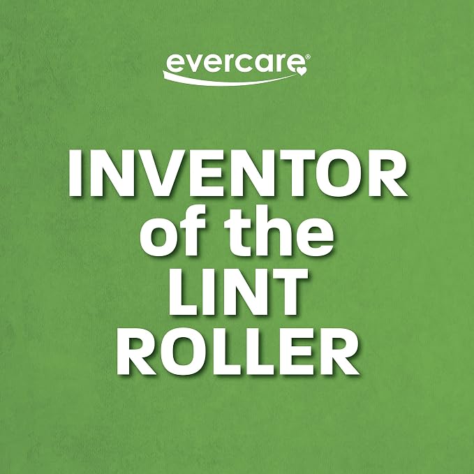 Evercare Giant Extreme Stick Lint Roller Brushes with 60 Easy-Peel Sheets, Pack of 5 Refillable Lint Rollers for Hair and Debris (300 Sheets Total)