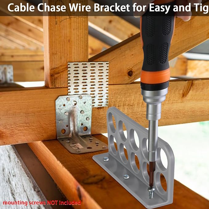 50Pack Cable Chase Wire Bracket,Cable Chase Bracket Support Organizer | Cable Support Wire Holder for NMB,Wire Stackers Keep Electrical Cord Bracket Tidy Clean&Save Time Space Labor,1" with 10-Hole