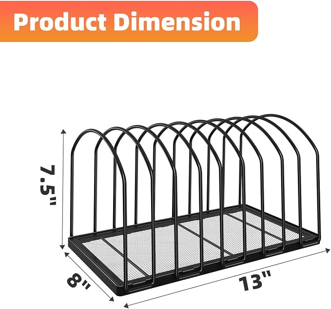 Simple Trending 9 Section Metal File Sorter Organizer, 2 Pack, Black | Vertical Layout, Multi-Functional, Metal File Rack for Desk Home Office, 13.75"D x 8.25"W x 7.5"H