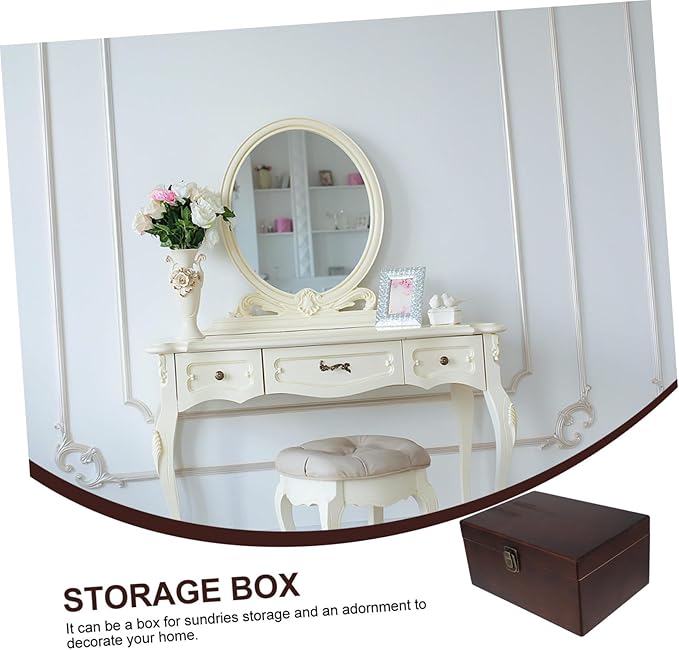Homoyoyo Multifunctional Storage Bin Wooden Storage Organizer Desktop Wooden Organizer