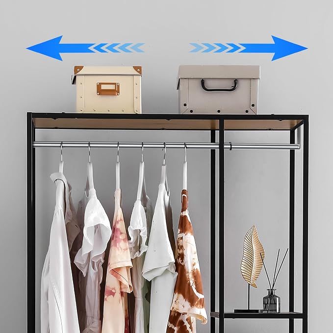 Threehoney Expandable Closet Rod for Wire Shelf Hanging Clothes Adjustable Heavy Duty Closet Hanging Rod Extender Heavy Duty Hanger Bar Metal Poles for Wardrobes Hanger, 1 Pack (24-41 Inch,Silver)