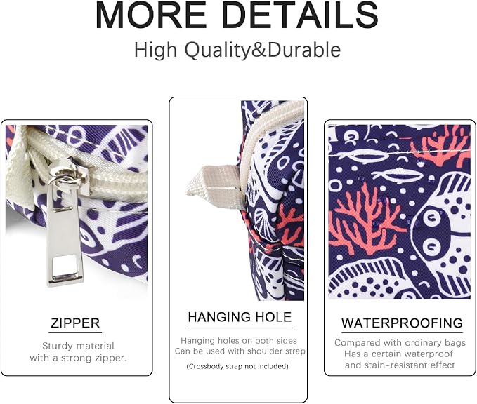 Multiple Pockets Portfolio Organizer with Zippered,Storage Pencil Pouch Bag | Waterproof Travel Toiletry Bag,Portable Pencil Pouch for Notebooks,Stationeries,Make-up,Journal Office Art Supplies,Turbot