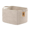 COMFY-HOMI Cotton Rope Woven Basket with Handles for Shelves,Toys,Book, Cloth Storage Baskets Bin for Organizing- 1 PCSToy Decorative Organizer for Living Room, Bathroom