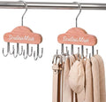 Bra Hanger for Closet Organizer, Cedar,2 Pack 8 Hook | Space Saving Wooden Tank Top Hangers with 8 Foldable Hooks & Holds 24 Items, Storage for Bras, Scarves, Belts, Ties and More