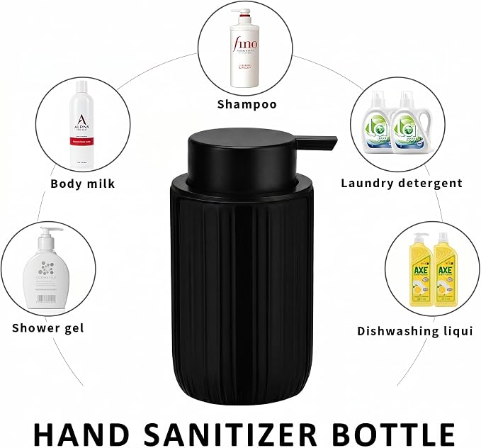 Soap Foaming Dispenser Ceramic with Easy-to-Press Pump Hand Foam Dispenser for Shampoo Bathroom Countertop 13.5 oz