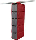 Covermates Keepsakes Hanging Shoe Organizer Set - Heavy Duty Material, Sturdy Interior Shelves, Includes Trays with Dividers - Closet Storage, Red Heather