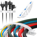XHF 30pcs Adhesive Cable Wire Clips white, Outdoor Cable Management Wire Organizer Cord Holder for Under Desk, Car, Wall, TV PC Ethernet Cable