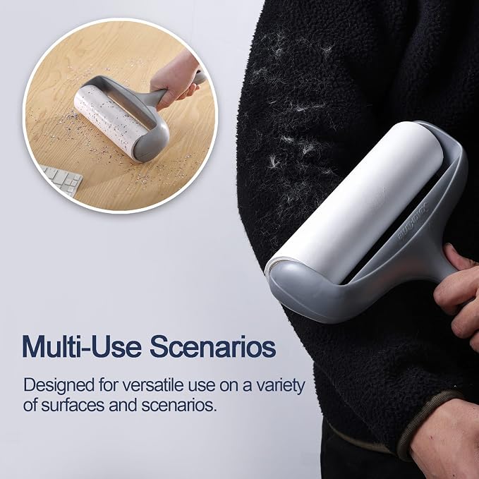 Lint Roller Refills 8", 240 Sheets, for Scotch-Brite, Extra Sticky | 4-pack, 60 sheets each. Easy tear-off. Fits 8" rollers with 1.75" core. for pet hair, dust, lint on clothes, sofas, and cars.