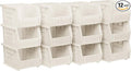 Akro-Mils 30237 AkroBins Plastic Storage Bins, Space-Saving Stackable Bins for Garage, Pantry, Craft Organization, 9" x 6" x 5", Stone, 12-Pack