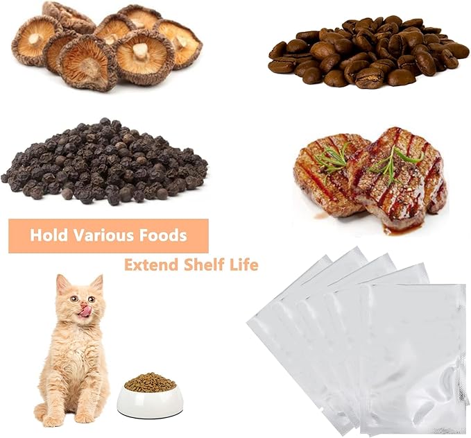 Heat Sealable Mylar Food Storage Bag,ULIFESTAR 5.5Mil Thicker Food Storage Pouches Oxygen Absorbers Vacuum Seal Airtight Packaging for Coffee Beans, Tea, Grains, etc(18 * 26cm/7.09 * 10.24'')