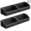 Homsorout Storage Bins for Shelves - Large Trapezoid Closet Shelf Organizer, Fabric Organization Bins with Handles, Storage Baskets for Clothes, Towel, Blanket, 4 Pack, Black