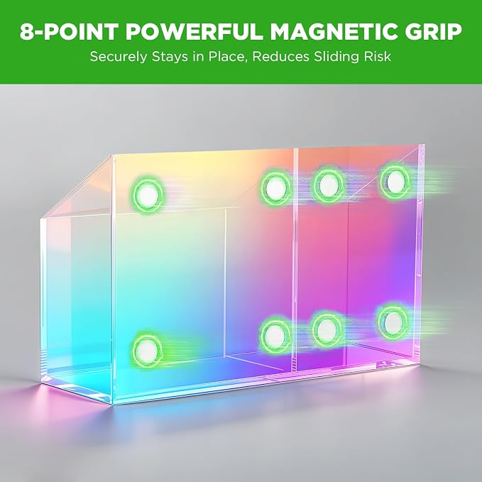 Magnetic Dry Erase Marker Holder for Whiteboard, Acrylic Magnet Pen Holder for Refrigerator Fridge,Marker Holder for Classroom Teacher,Pencil Cup,Office Accessories,Locker Organizer(Colorful)