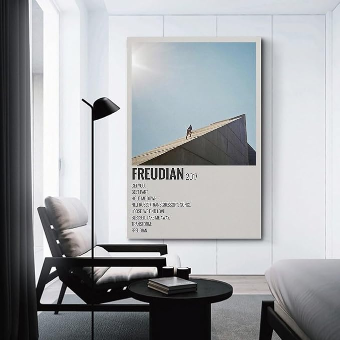 Daniel Caesar Poster Freud Canvas Poster Bedroom Modern Home Aesthetic Canvas Decoration Landscape Office Valentine's Day Birthday Gift 16x24inch(40x60cm) Unframe-style