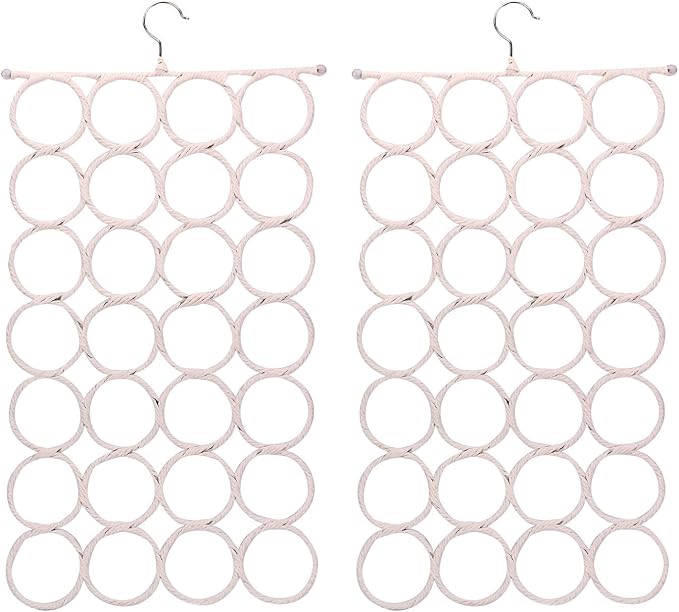 Tosnail Pack of 2 Scarf Hanger Holder Organizer Space Saver for Tie, Belt, Scarves, Socks - White