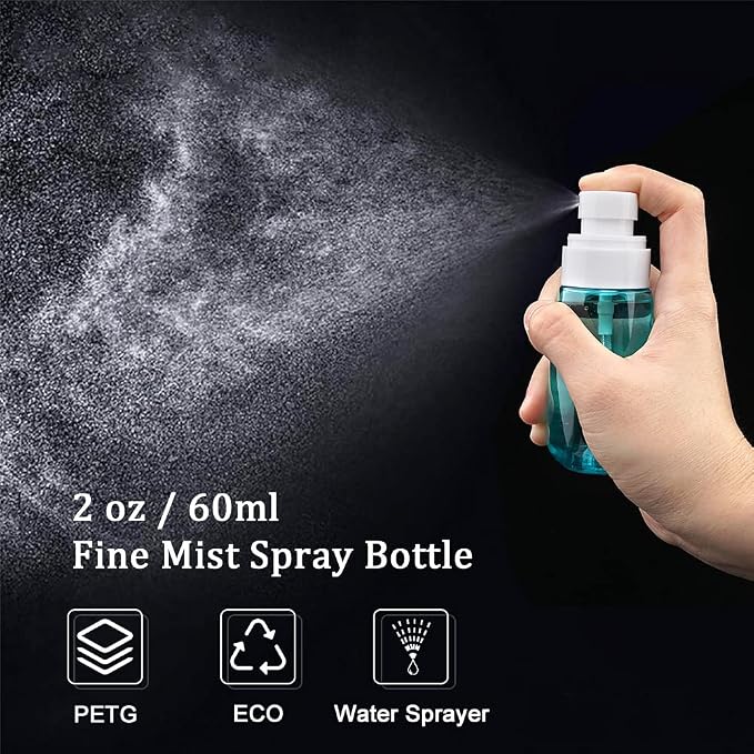 Cosywell Travel Spray Bottle TSA Approved 2oz 60ml 6 Pack Leak Proof Travel Spray Bottle Empty Small Spray Bottles for Perfume Essential Oils Toners Rose Water Cosmetics (6PCS-2PinkBlue2Clear)