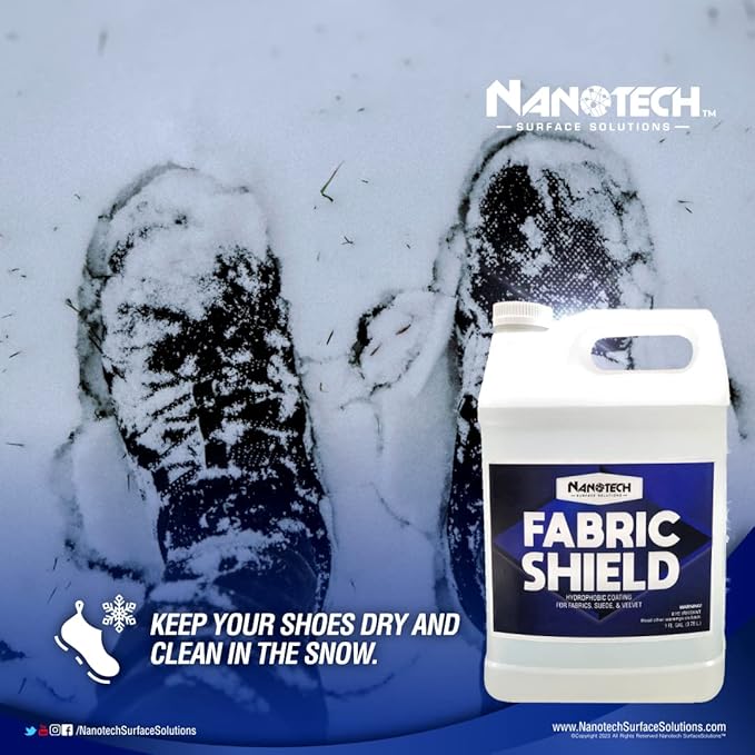 Nanotech Surface Solutions Fabric-Shield Sio2 Ceramic Liquid Repellent for Fabrics, Upholstery, Suede, Wool, Linen Prevents Stains from Wine, Coffee, Juice, Liquids Invisible Coating (16 Oz.)