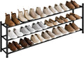 STORAGE MANIAC Long Expandable Shoe Rack, 18 Pairs Metal Wide Stackable Shoe Rack, Adjustable Shoes Shelf, Freestanding Shoes Organizer for Closet, Entryway, Hallway, Garage, Front Door, 3 Tiers