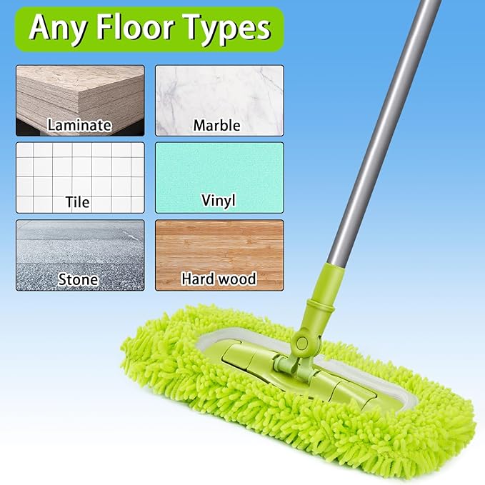 Unoutur Reusable Dry Sweeping Cloths Microfiber Wet Mop Pads Compatible with Swiffer Sweeper Mop Replacement Sweeping Mopping pad Refills for Hardwood Surface Floor Cleaning (6PCS)
