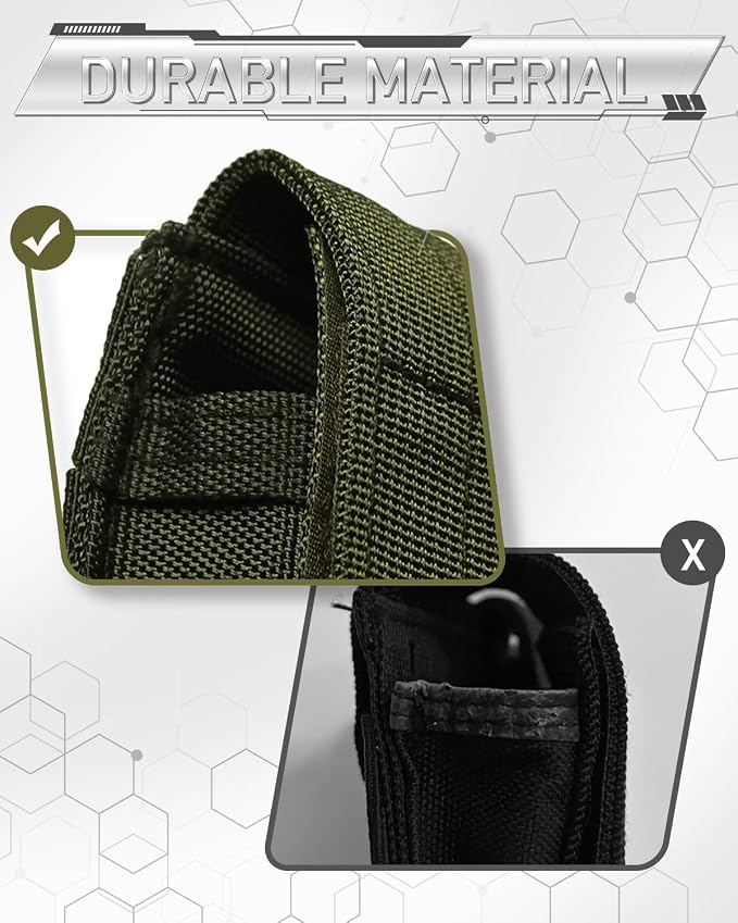 ELVO Pistol Magazine Holster, Double 9mm Mag Pouch | Open-Top Dual Magazine Holder, Tactical Belt, Molle Compatible