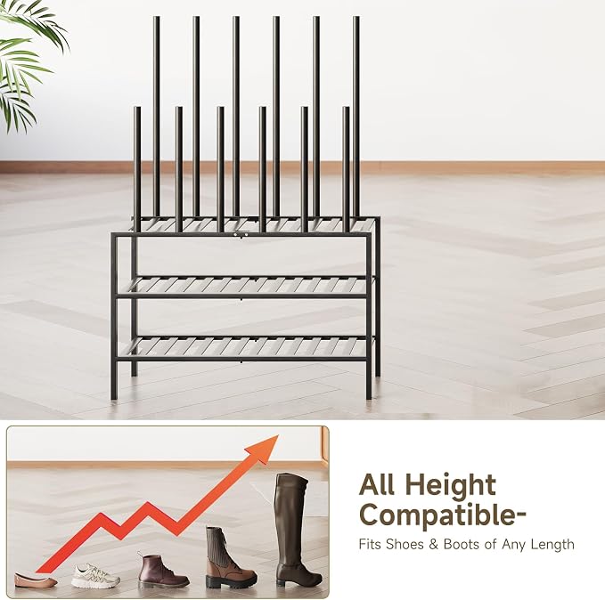 Detachable Boot Rack For Tall Boots Organizer,Outdoor Shoe Rack Storage | 3-Tier Multiuse Shoe Rack For Tall Boots,Closet Organizers And Entryway Storage,Suitable For All Seasons