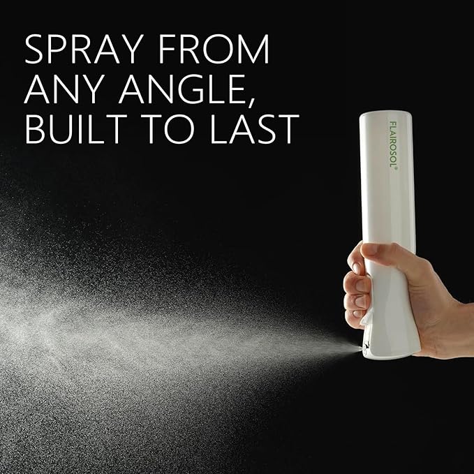 FLAIROSOL OLIVIA SIGNATURE Oil Sprayer, 200ml Glass, Black | Portion control mist for air fryer, salad, BBQ, refillable & reusable, fine mist olive oil kitchen sprayer, anti-drip