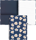 Steel Mill & Co Cute Mini Spiral Notebook, 8.25" x 6.25" Journal with Durable Hardcover and 160 Lined Pages (Leopard Daisy)
