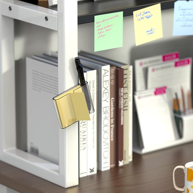 Acrylic Sticky Note Dispenser, Magnetic Sticky Note Holder for Post It Notes, 3 x 3 Inch Sticky Note Pen Organizer for Office Home Classroom