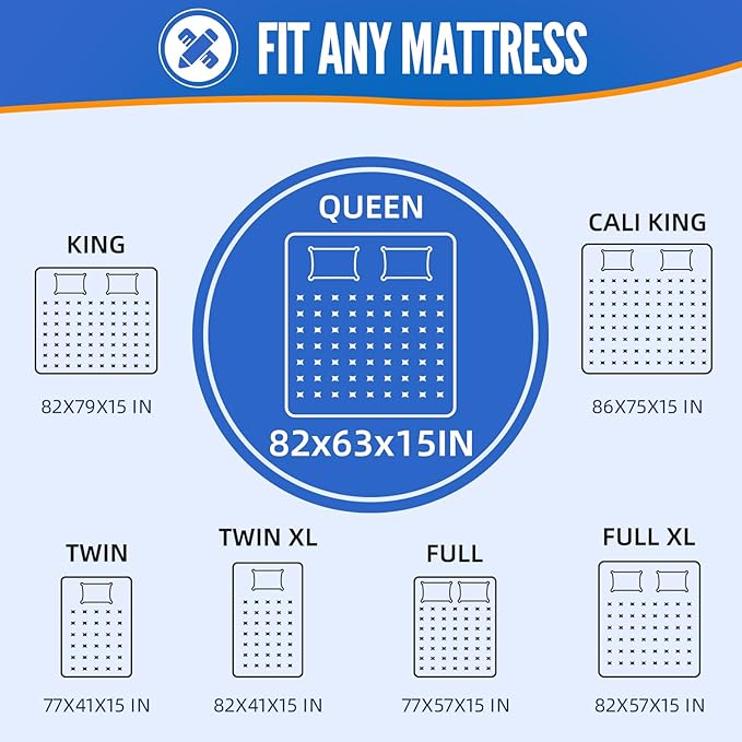 BAGAIL Mattress Bags for Moving, Mattress Covers with Heavy Duty Handles, Reusable Mattress Storage Bag for Moving Supplies(Blue, Queen)