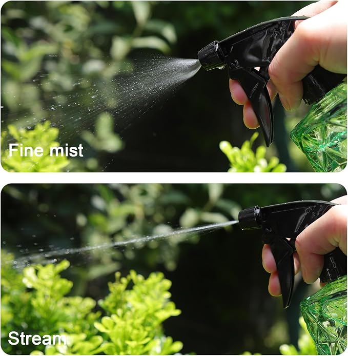 OFFIDIX Fine Mist Plant Mister, Handheld Pressure Glass Spray Bottles, 0.35L/11.8oz Watering Can with Adjustable Nozzle for Outdoor Indoor Gardening and Cleaning Work (Green)