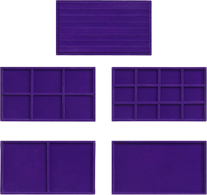 Frebeauty Extra Large Acrylic Jewelry Box for Women 5 Layers Clear Jewelry Organizer Velvet Earring Box with 5 Drawers Rings Display Case Necklaces Holder Tray for Women Girls(Purple) | Jewelry Storage for Rings Earrings Bracelets,Dustproof,Velvet Lini...