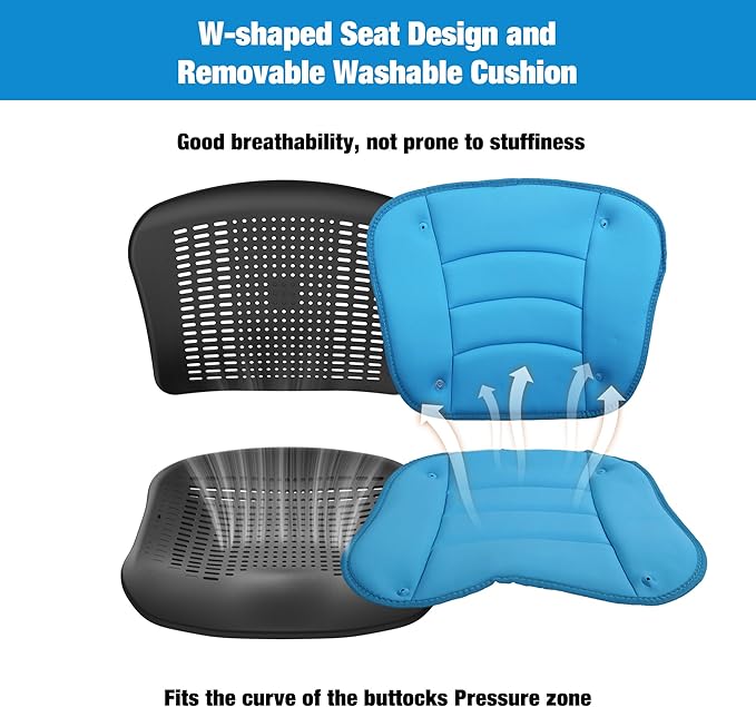 Wheelchairs for Adults,Transport Wheelchair Lightweight Foldable with Removable Cushion,Transport Chair,Ergonomic Travel Wheelchair with Telescopic Handle,Gifts for Grandpa,Blue