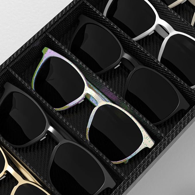 Sunglass Organizer Tray,Eyeglass Storage for Multiple Glasses,Jewelry and Sunglasses Drawer Organizer (Carbon Fiber 2)