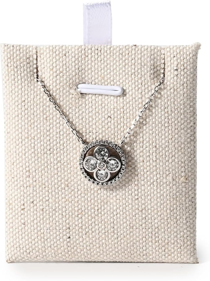 Oirlv 10 PCS Jewelry Display Cards Linen Earring Necklace Card for Selling