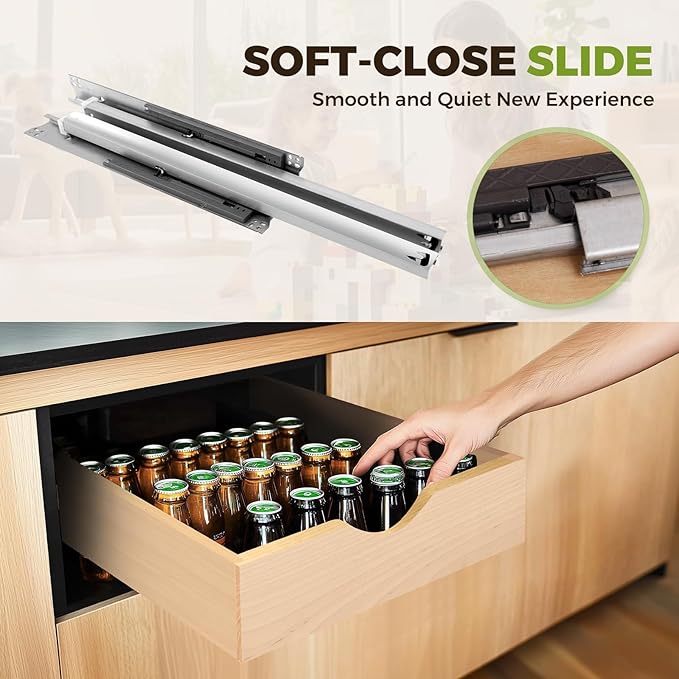 Pull Out Drawers for Cabinet Wood 30" W x 23" D x 4.5" H Slide Out Organizer and Storage Kitchen Cabinet Drawers Slide Out Shelves Pull Out Shelves in Kitchen Pantry Bathroom with Soft Close